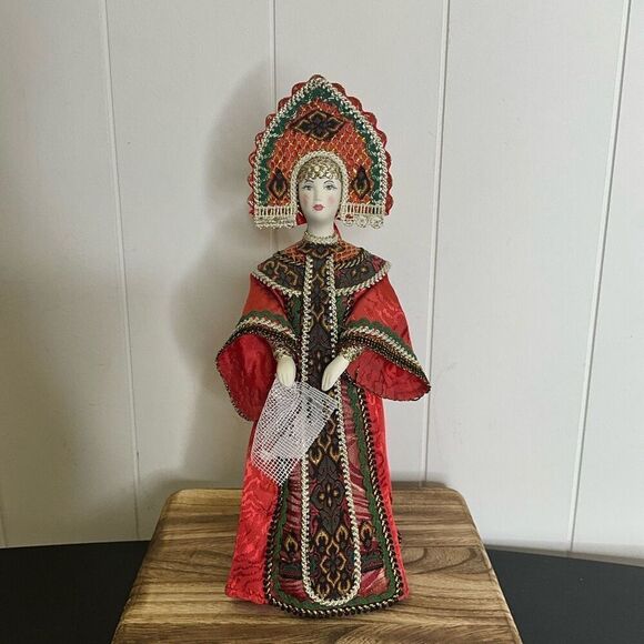 Vintage Antique 11" Russian Handmade Traditional Porcelain Folk Art Costume Doll - Picture 1 of 10